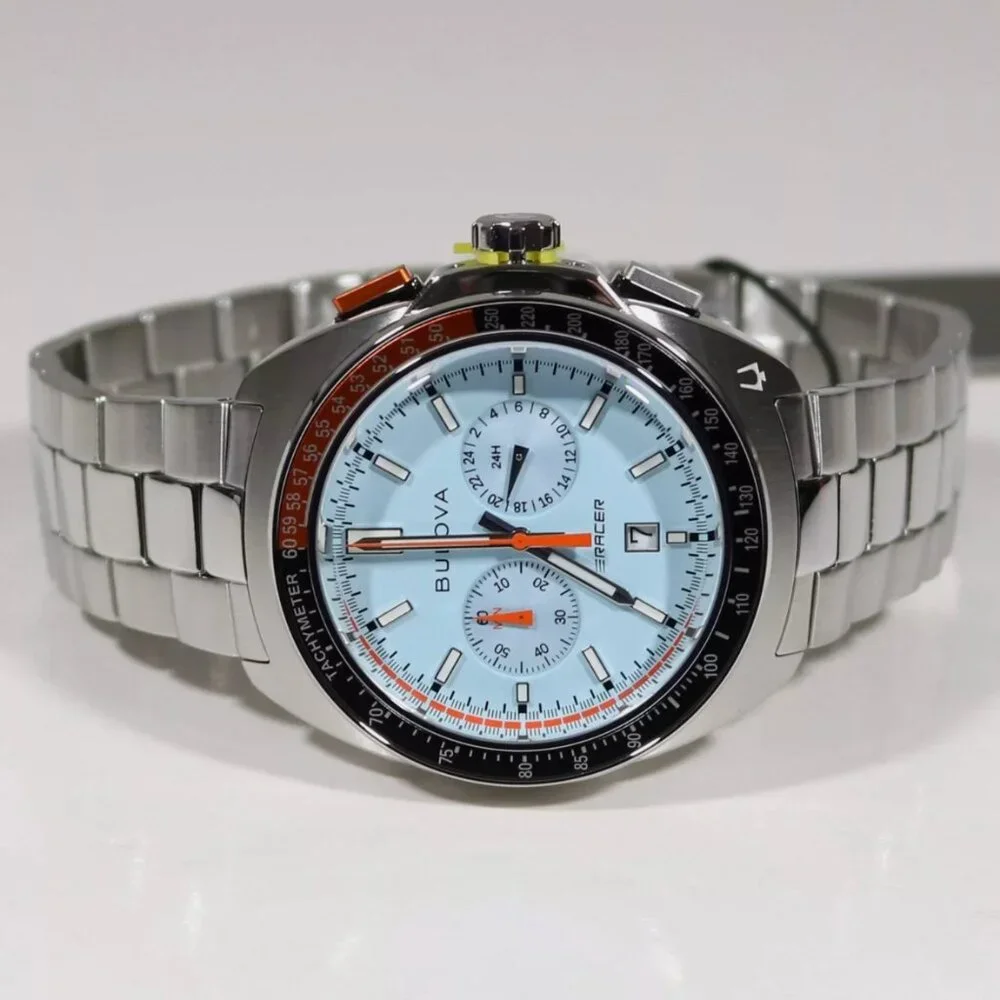 Bulova Men's Racer Watch Steel Blue